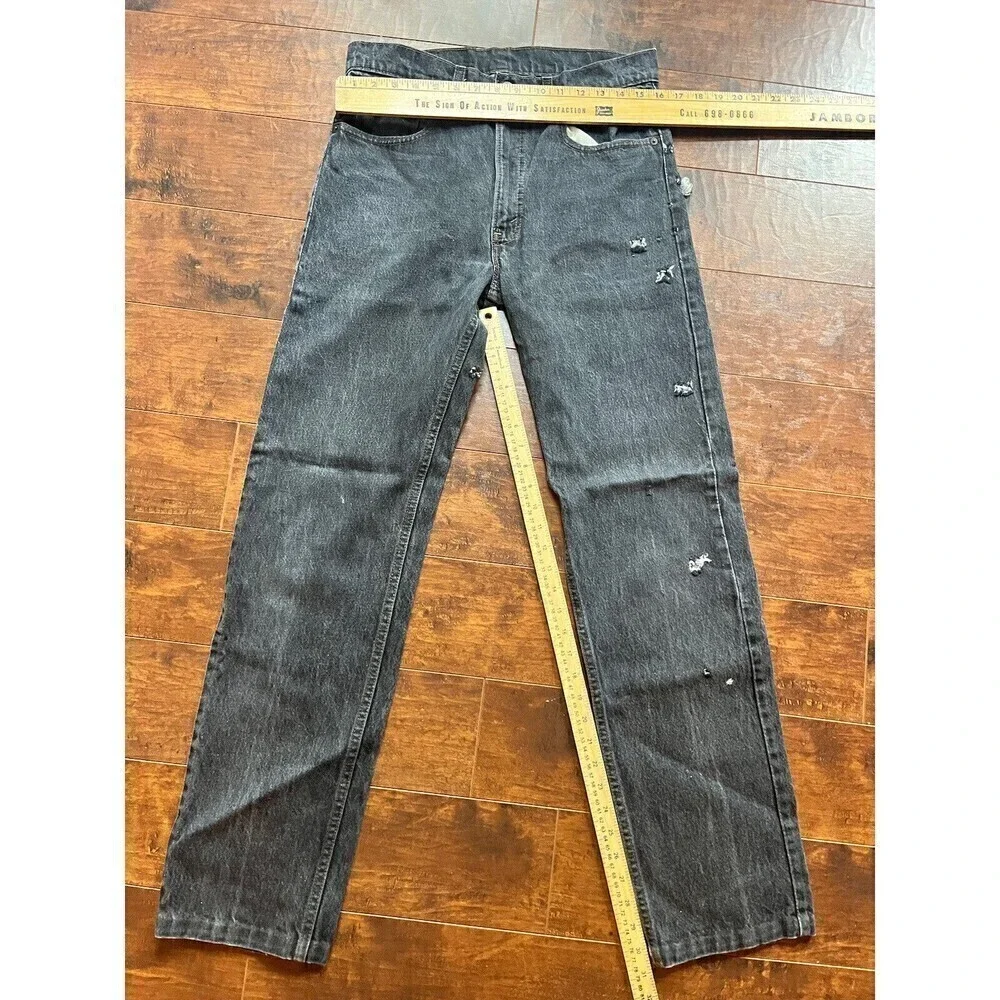 Vintage Levis 505-0259XX Black/Gray Straight Leg Jeans Sz 33x36 AS IS USA